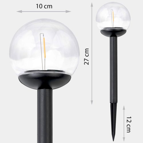 Led napelemes leszúrható, kerti gömb lámpa , 4 db - LS-103