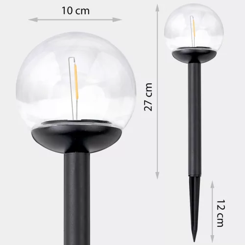 Led napelemes leszúrható, kerti gömb lámpa , 4 db - LS-103