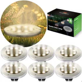   Led napelemes leszúrható, polikristályos szilikon napelem kerti lámpa, 6 db - Ilumen LS-104