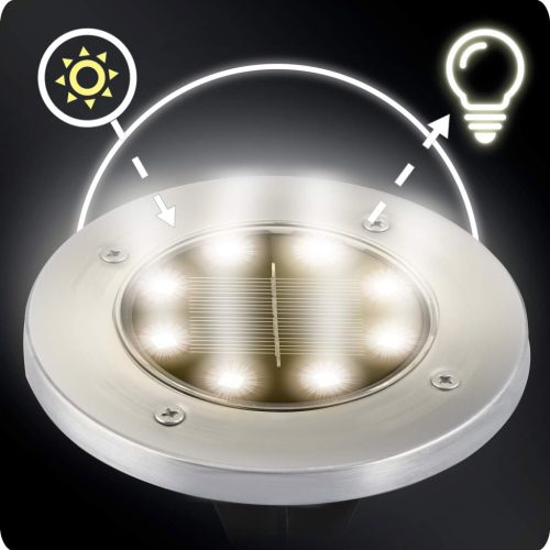 Led napelemes leszúrható, polikristályos szilikon napelem kerti lámpa, 6 db - Ilumen LS-104