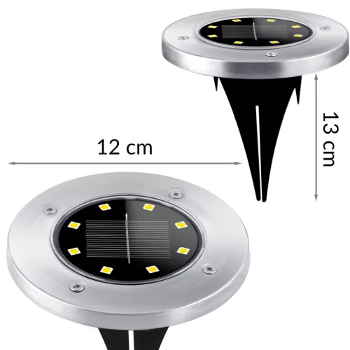 Led napelemes leszúrható, polikristályos szilikon napelem kerti lámpa, 6 db - Ilumen LS-104
