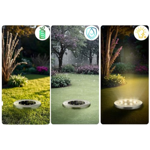 Led napelemes leszúrható, polikristályos szilikon napelem kerti lámpa, 6 db - Ilumen LS-104