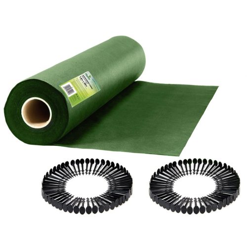 Kerti agrotextil 1,6 m x 50 m + 100 Plonos gombostű - zöld