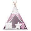 Nukido Teepee sátor lámpákkal gyerekeknek - rózsaszín csillagokkal