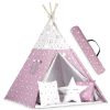 Nukido Teepee sátor lámpákkal gyerekeknek - rózsaszín csillagokkal