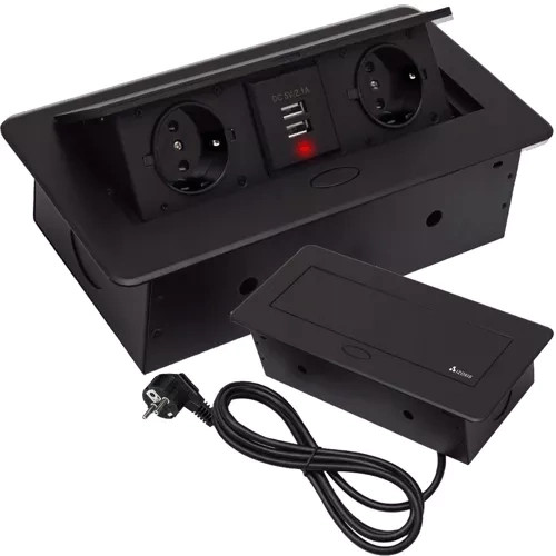 Az asztallapba rejtett USB aljzat - dupla Izoxis 21446