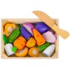 Set of fruits vegetables wooden cutting board Z23543