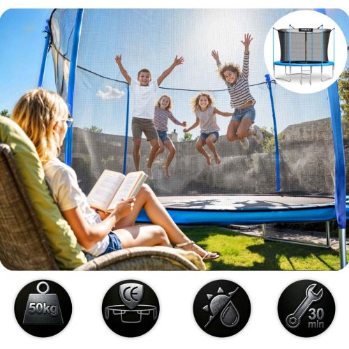 Trambulin belső hálóval és létrával , 183 cm (6 láb) - Neo-Sport