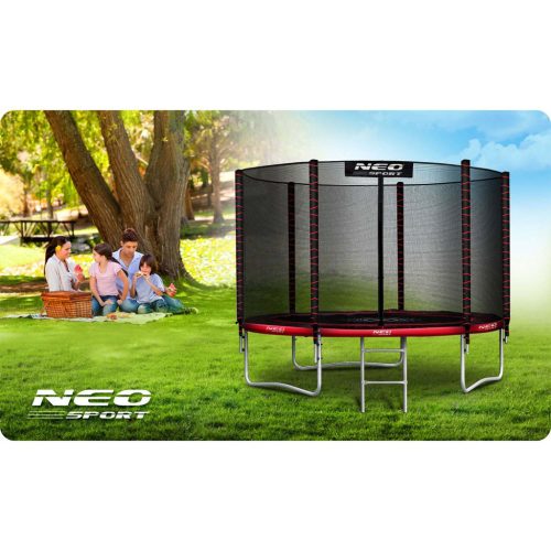 Trambulin külső hálóval és létrával , 8 láb/252 cm-es - Neo-Sport 