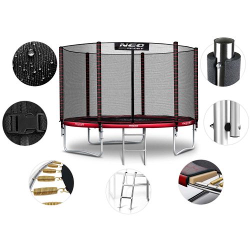 Trambulin külső hálóval és létrával , 8 láb/252 cm-es - Neo-Sport 
