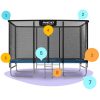Neo-Sport téglalap alakú kerti trambulin 14x10ft/427x305cm kültéri hálóval és létrával