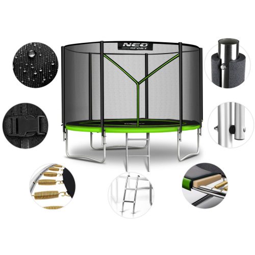 Kerti trambulin 10ft/312cm külső hálóval és létrával Neo-Sport