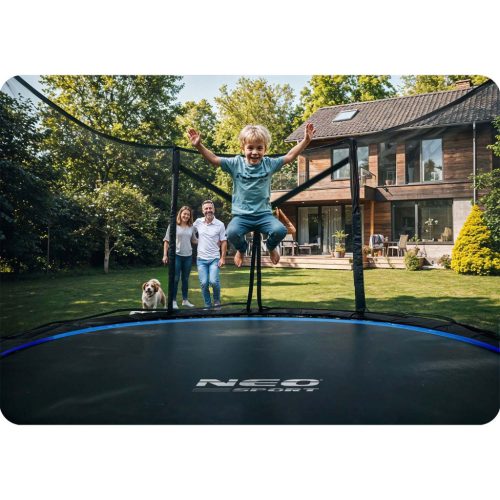 Kerti trambulin 12ft/374cm kültéri hálóval és létrával Neo-Sport