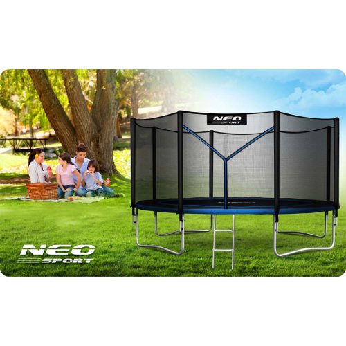 Kerti trambulin 12ft/374cm kültéri hálóval és létrával Neo-Sport