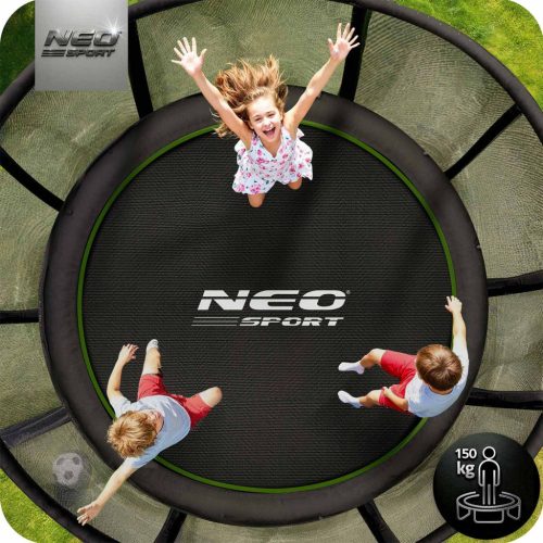 Kerti trambulin 12ft/374cm kültéri hálóval és létrával Neo-Sport