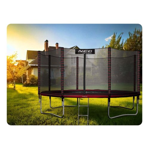 Kerti trambulin 12ft/374cm kültéri hálóval és létrával Neo-Sport