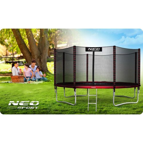 Kerti trambulin 12ft/374cm kültéri hálóval és létrával Neo-Sport