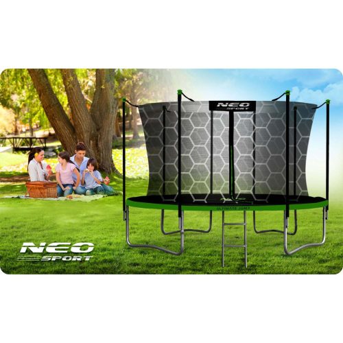 Kerti trambulin 13ft/404cm belső hálóval és létrával Neo-Sport