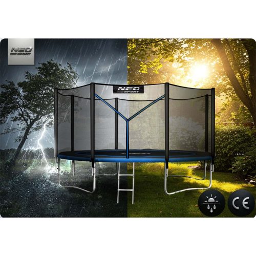 Kerti trambulin 13ft/404cm külső hálóval és létrával Neo-Sport