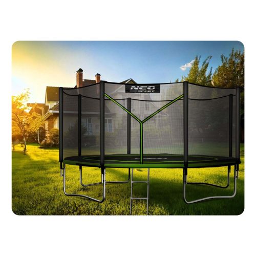 Kerti trambulin 13ft/404cm külső hálóval és létrával Neo-Sport