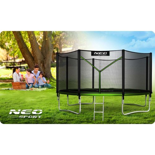 Kerti trambulin 13ft/404cm külső hálóval és létrával Neo-Sport