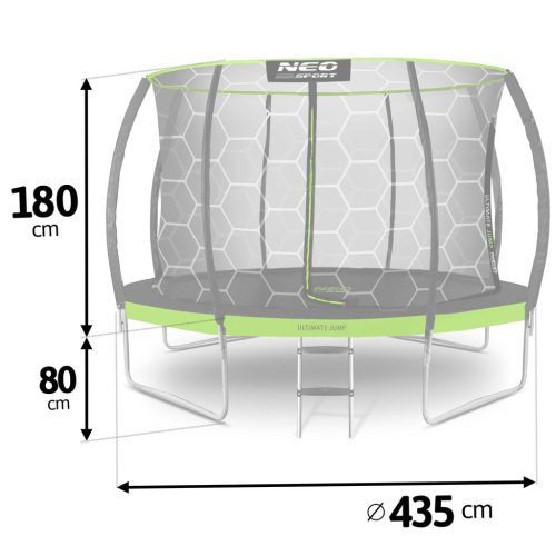 Trambulin belső hálóval, 435 cm (14 láb) - Neo-Sport 
