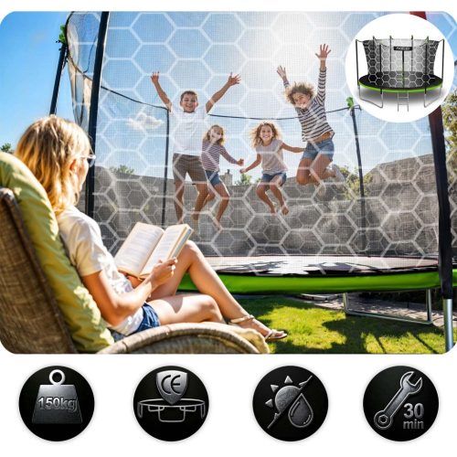 Kerti trambulin 14ft/435cm belső hálóval és létrával Neo-Sport