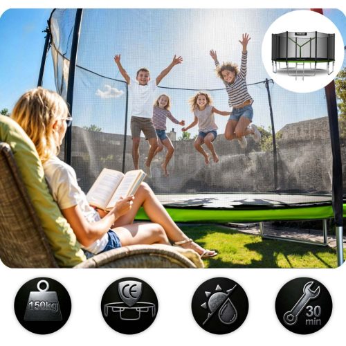 Kerti trambulin 15ft/465cm külső hálóval és Neo-Sport létrával