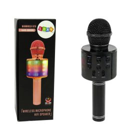   Vezeték nélküli mikrofon USB hangszóró karaoke felvételi modell WS-858 fekete