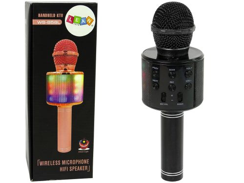 Vezeték nélküli mikrofon USB hangszóró karaoke felvételi modell WS-858 fekete