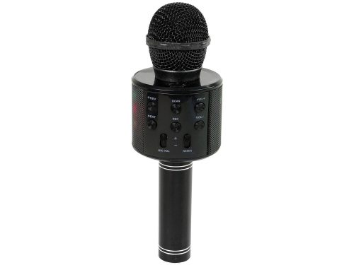 Vezeték nélküli mikrofon USB hangszóró karaoke felvételi modell WS-858 fekete