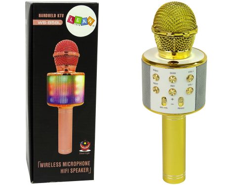 Vezeték nélküli mikrofon USB hangszóró karaoke rögzítő modell WS-858 Gold