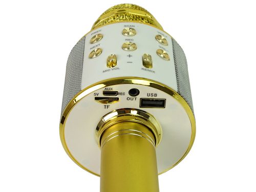 Vezeték nélküli mikrofon USB hangszóró karaoke rögzítő modell WS-858 Gold
