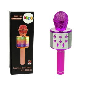   Wireless Microphone USB Speaker Karaoke rögzítő Model WS-858 Pink
