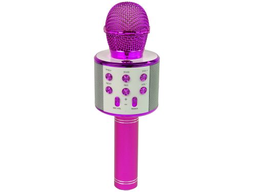 Wireless Microphone USB Speaker Karaoke rögzítő Model WS-858 Pink
