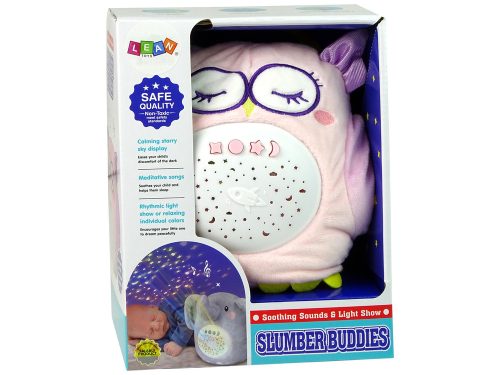 Édes plüss bagoly színes csillag projektor dallam