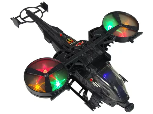 Katonai helikopter hatalmas szárnyak fények hang forog