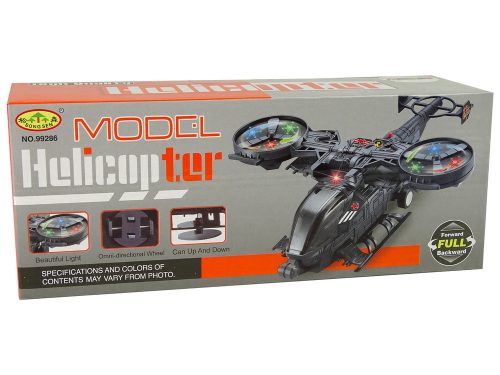 Katonai helikopter hatalmas szárnyak fények hang forog