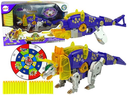 Dinobotok 2 az 1-ben Dinosaur Shotgun Purple Triceratops Shield
