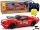 Távirányítós sportautó 1:16 piros-fehér csíkos pilóta