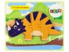 Fa kirakós dinoszauruszok Triceratops Ankylosaurus narancs