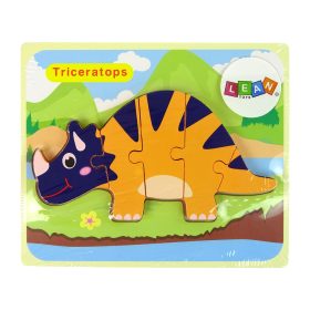 Fa kirakós dinoszauruszok Triceratops Ankylosaurus narancs