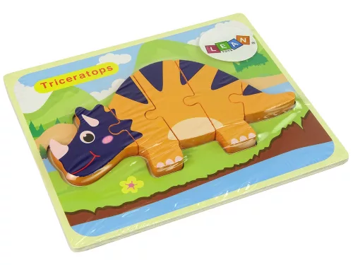 Fa kirakós dinoszauruszok Triceratops Ankylosaurus narancs