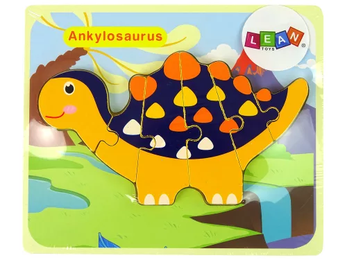Fa kirakós dinoszauruszok Triceratops Ankylosaurus narancs