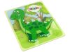 Fából készült Isanosaurus zöld dinoszaurusz puzzle