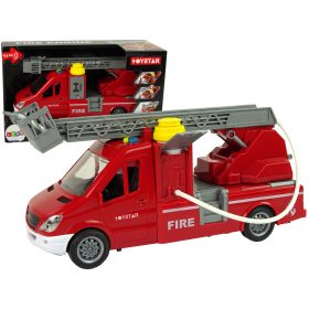 Tűzoltóautó piros víz hangok fények