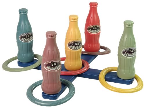 Kézműves játék karika dobó palackok pontokkal