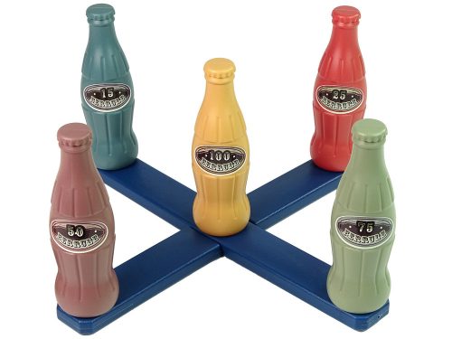 Kézműves játék karika dobó palackok pontokkal