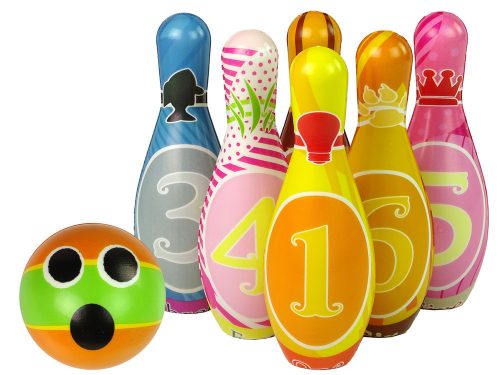Puha bowling szett 6 részes színes számokkal
