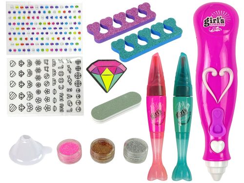 Körömfestő készlet Körömtollak Glitter adagoló gyémántok